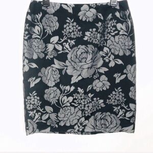 WHBM Metallic Floral Brocade Skirt